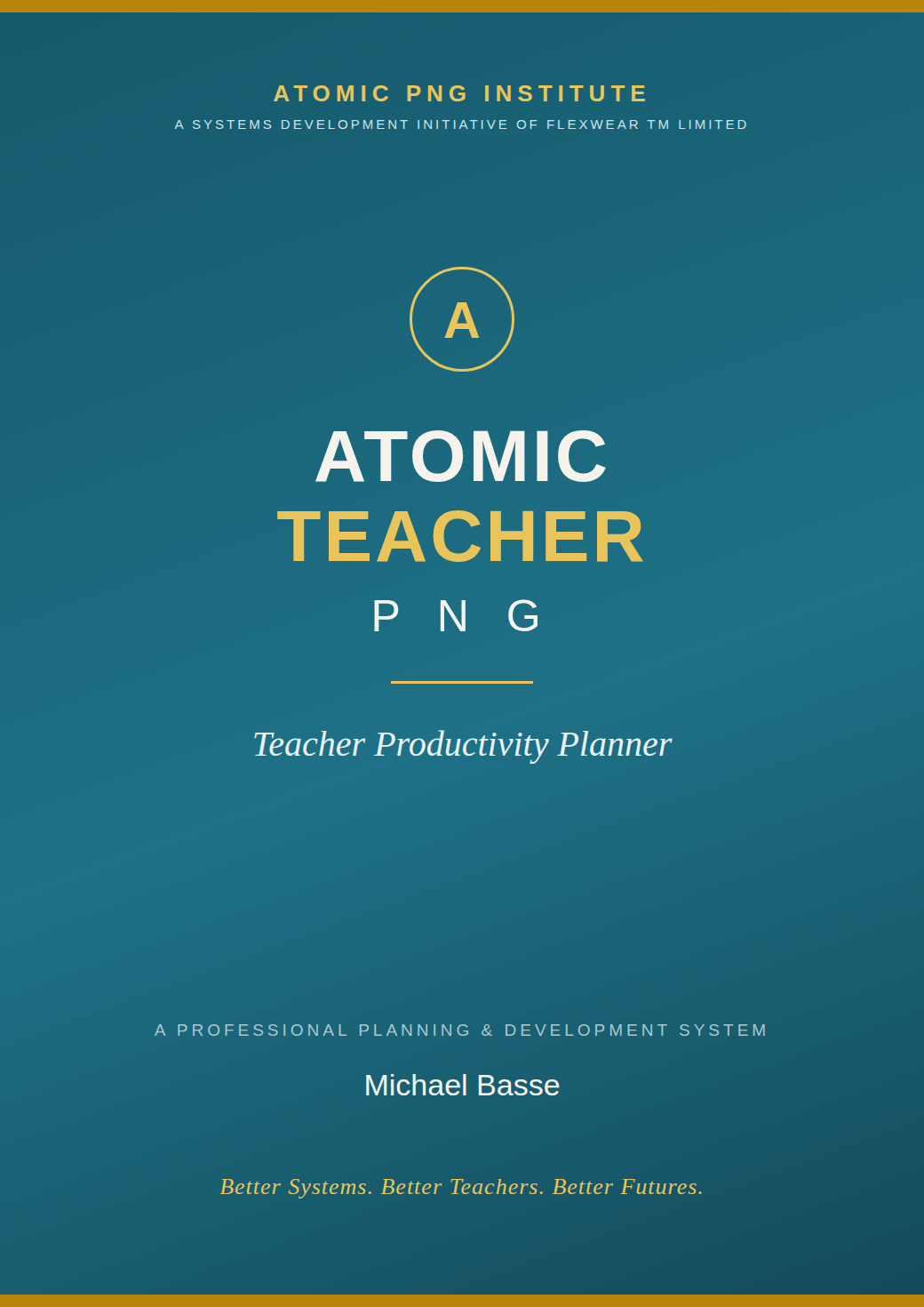 Atomic Teacher PNG Productivity Planner cover